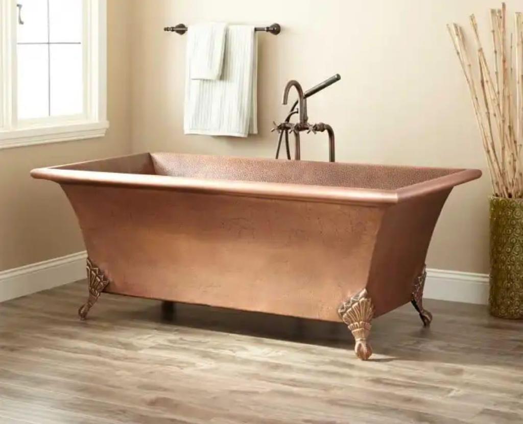 Copper Clawfoot Rectangular Bathtub AH-173 Moradabad
